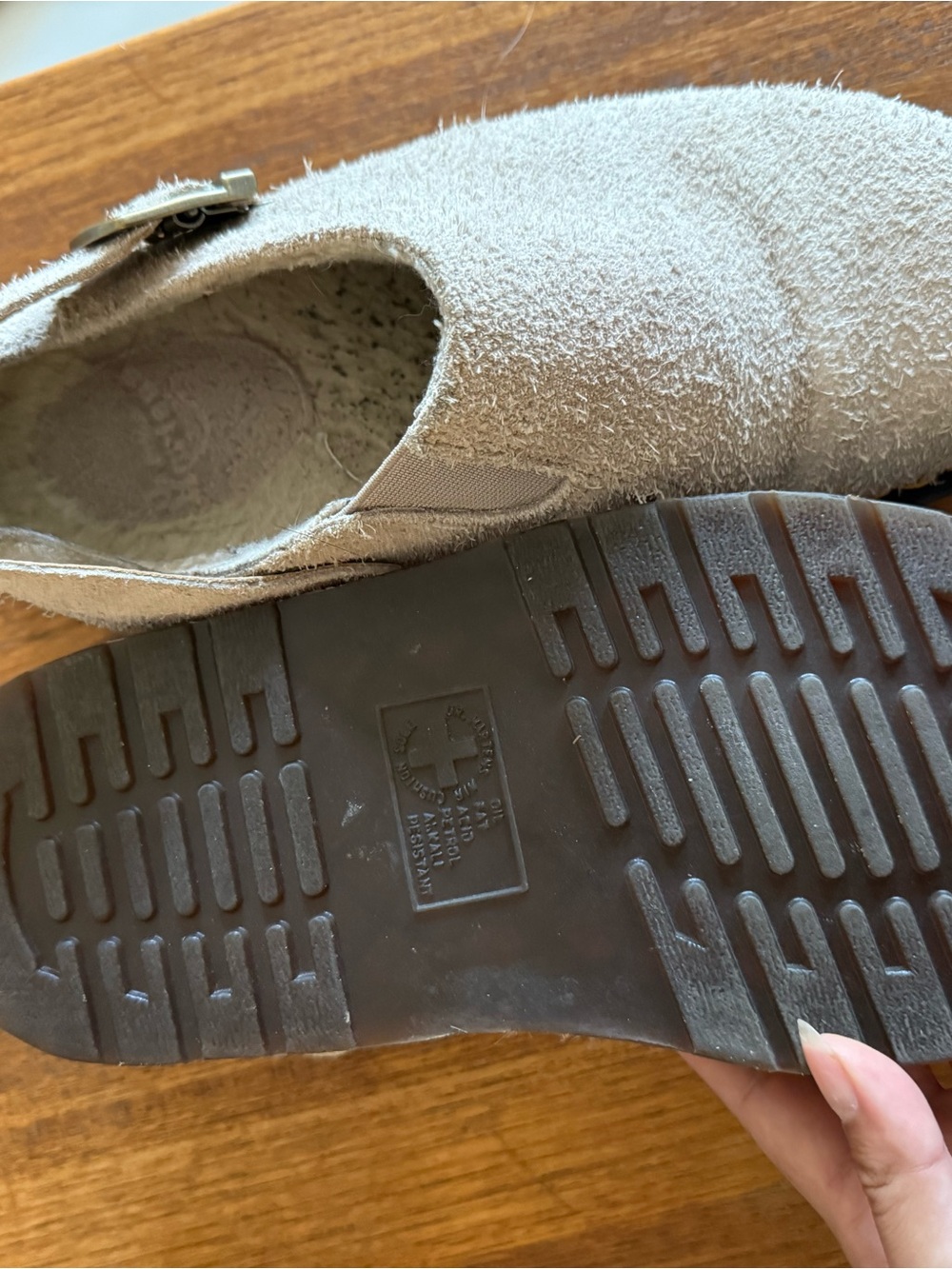 Dr. Martens Beige Suede Slingback Clogs - Picture 4 of 7